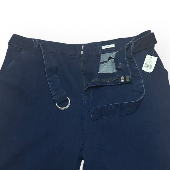 New $228 FRAME D-Belt High Waist Flare Jeans Wide Leg Denim Indigo Blue Bootcut - Picture 14 of 16